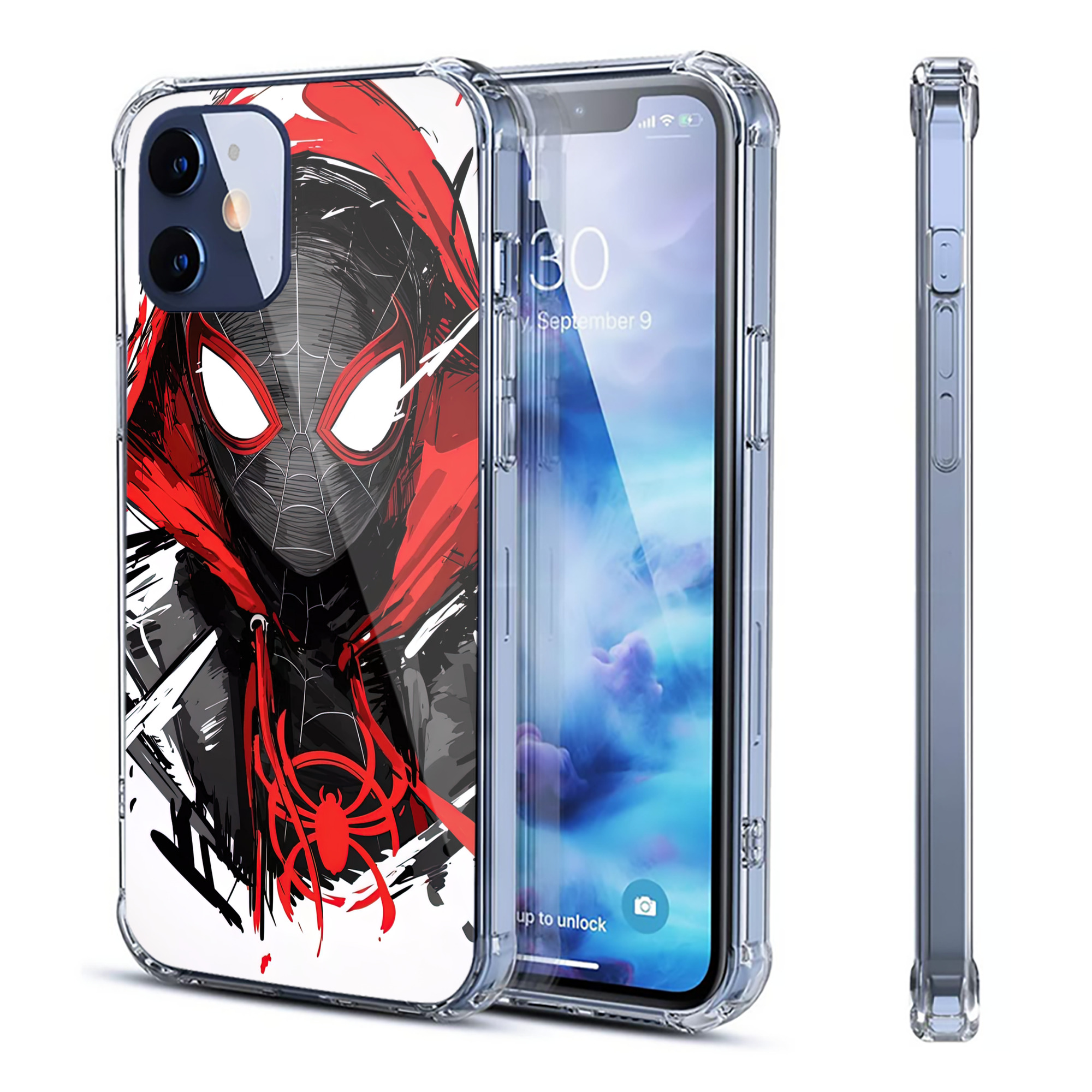 （画像用） Spider Man スパイダーマン 【iPhone 12シリーズ対応】透明スマホケース（クリアソフトケース）